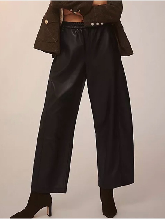 Anthropologie Pants - Pilcro Izzie Relaxed Barrel Leather pull on pants